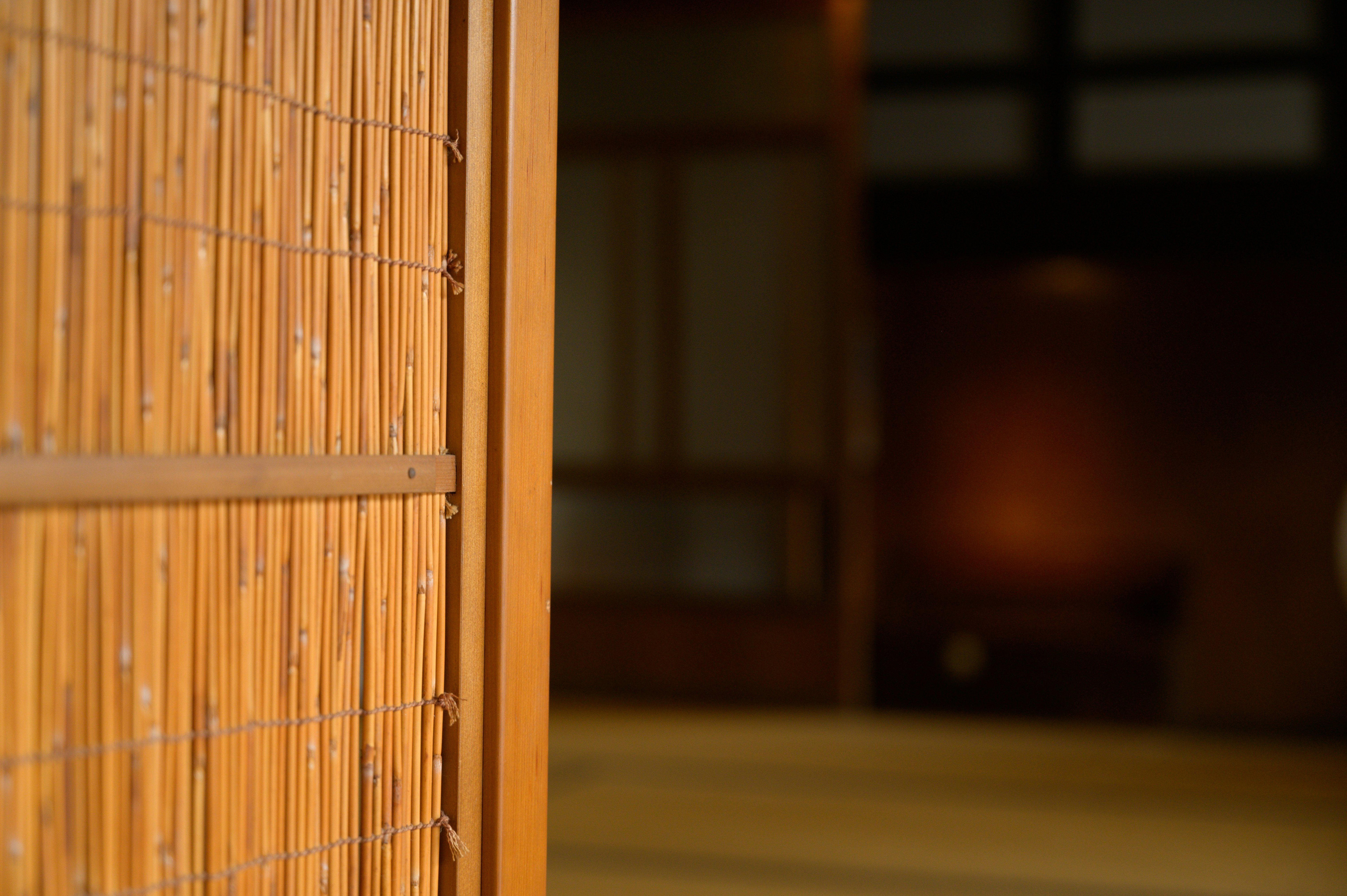 brown wooden door frame on gray concrete floor